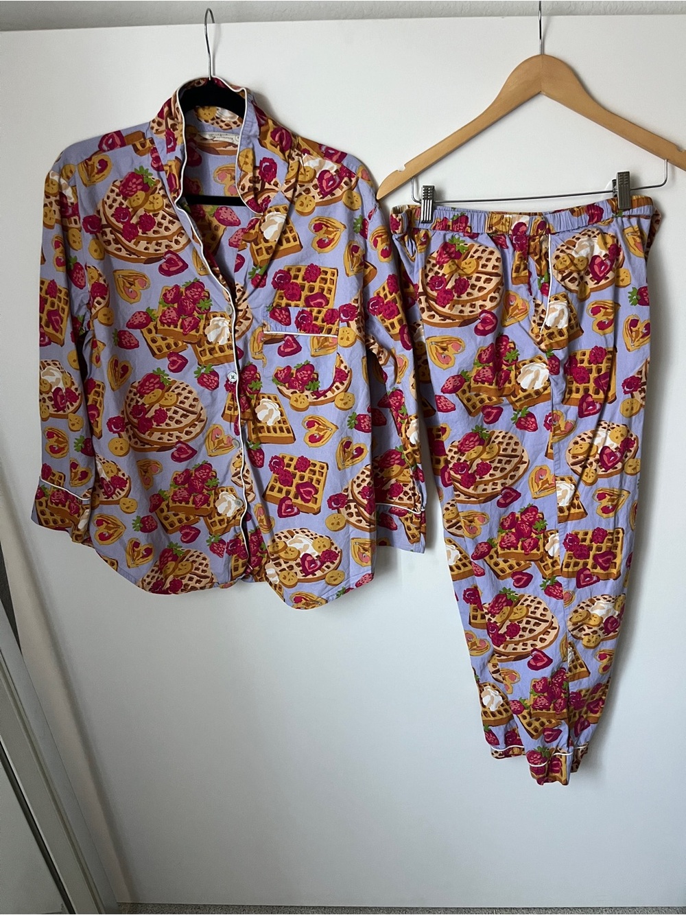 Print fresh xAnthropologie Cotton Waffle & Berries Print Pajama Set - Lavender S